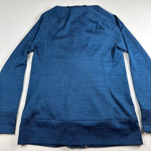 T by Talbots Hooded Jacket Tunic Full Zip Women Sz S Blue Heathered Classic - Picture 3 of 7
